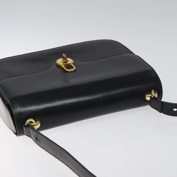 GUCCI Shoulder Bag Leather Black Gold - Picture 6 of 12